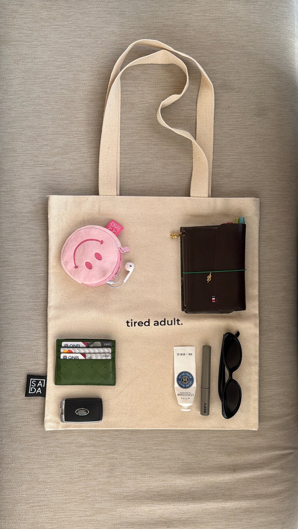 tired adult tote