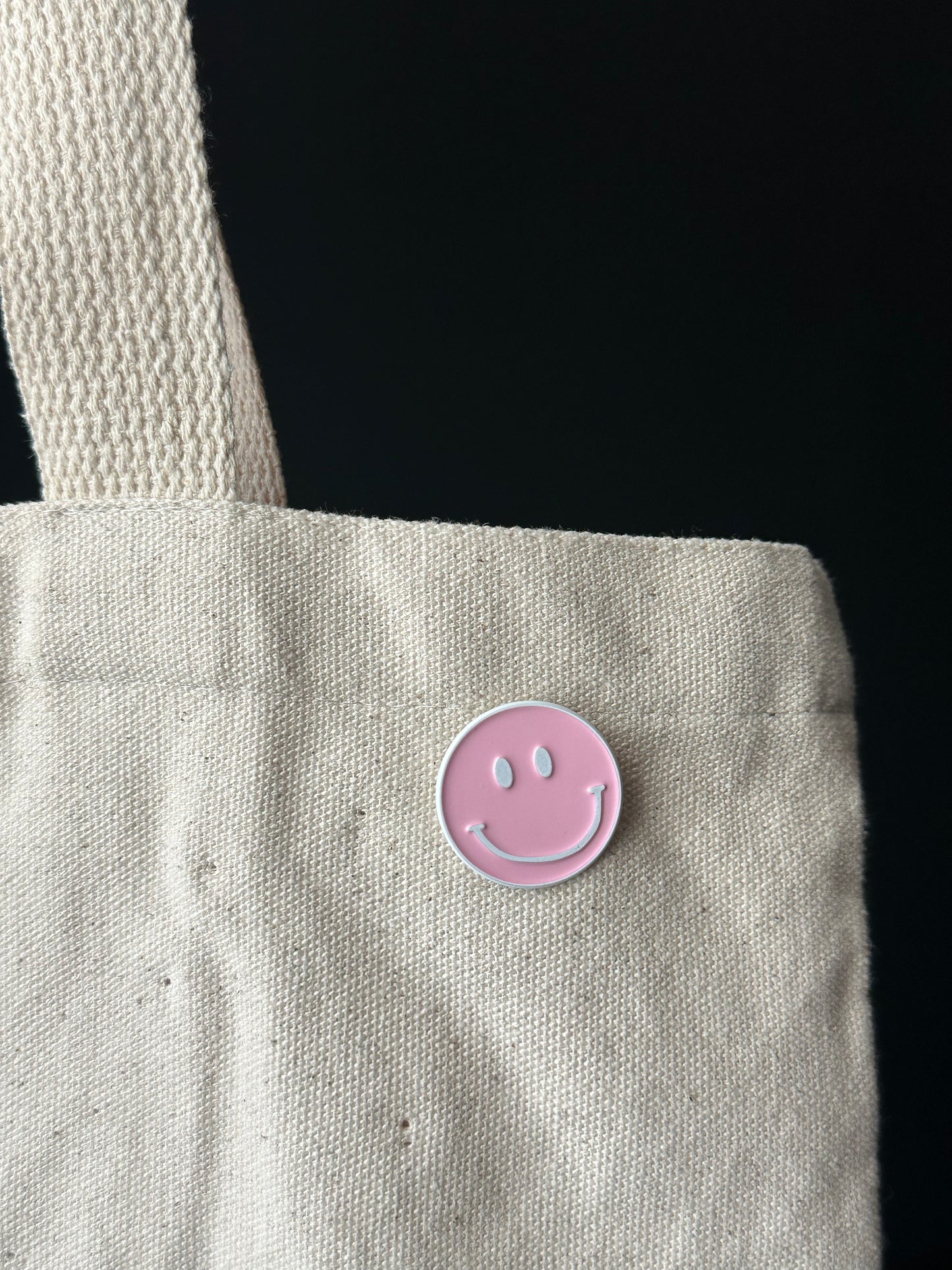 Pink Smiley Face pin