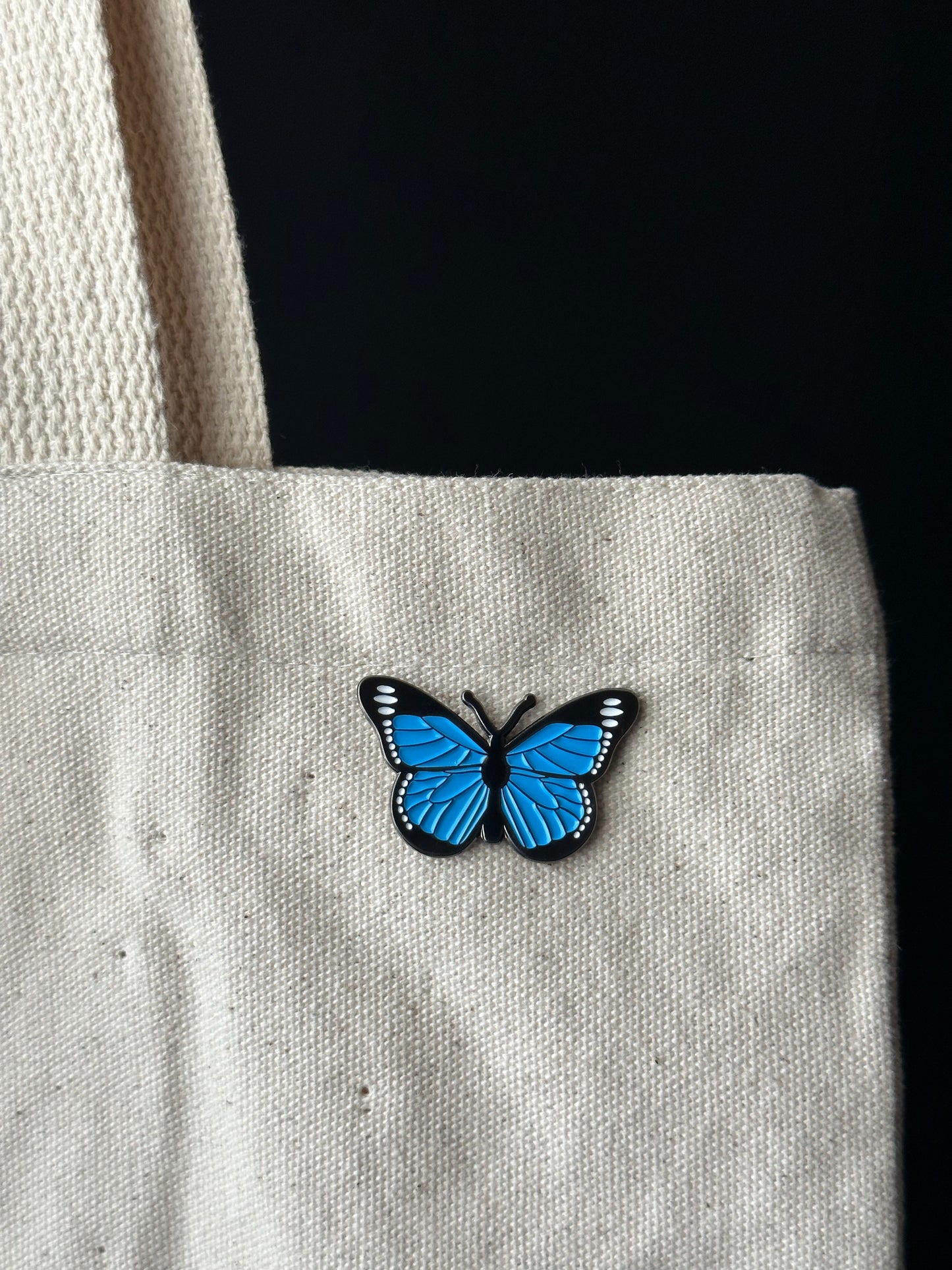 Blue butterfly pin