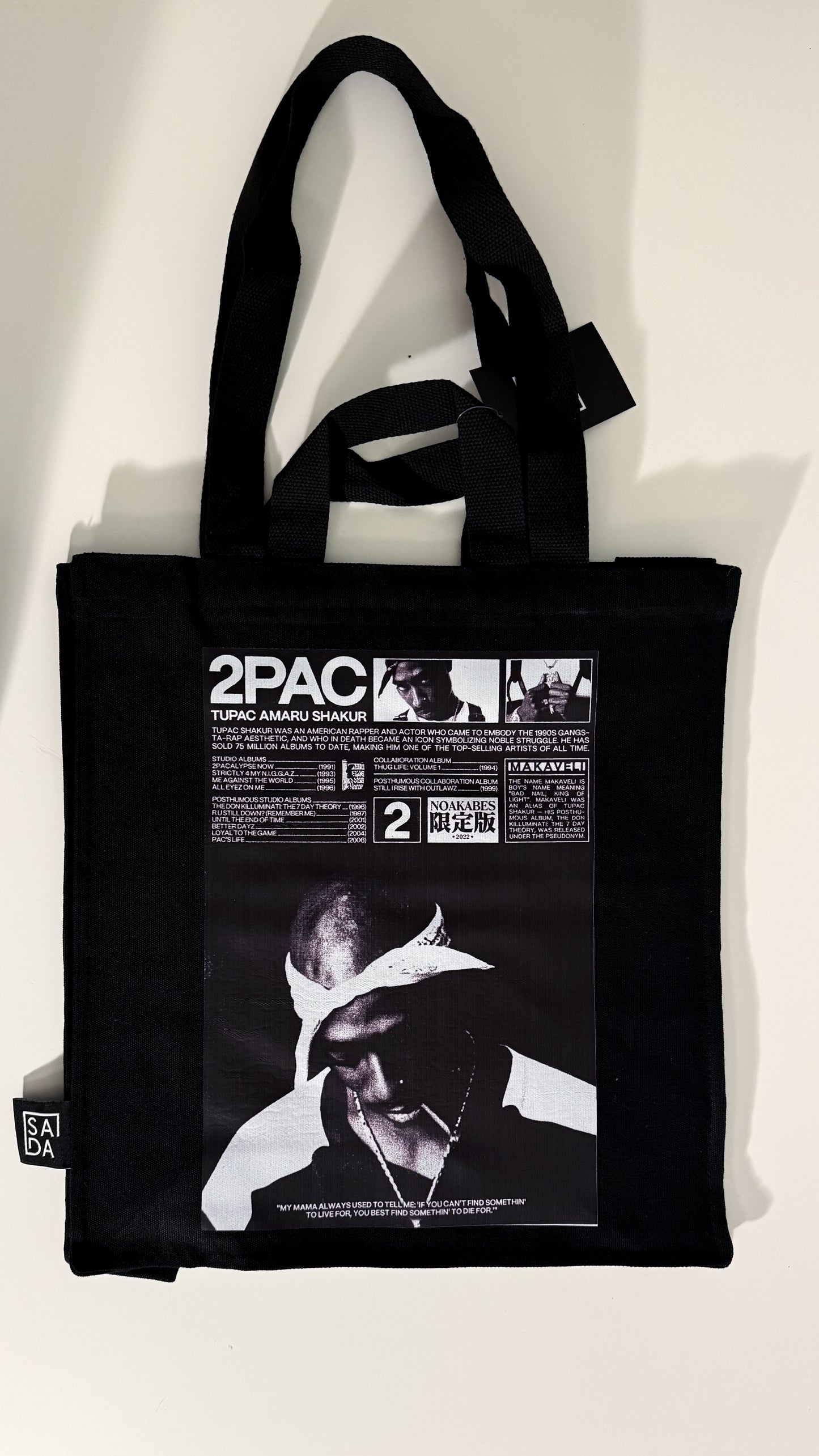 2PAC theme - large tote with zipper