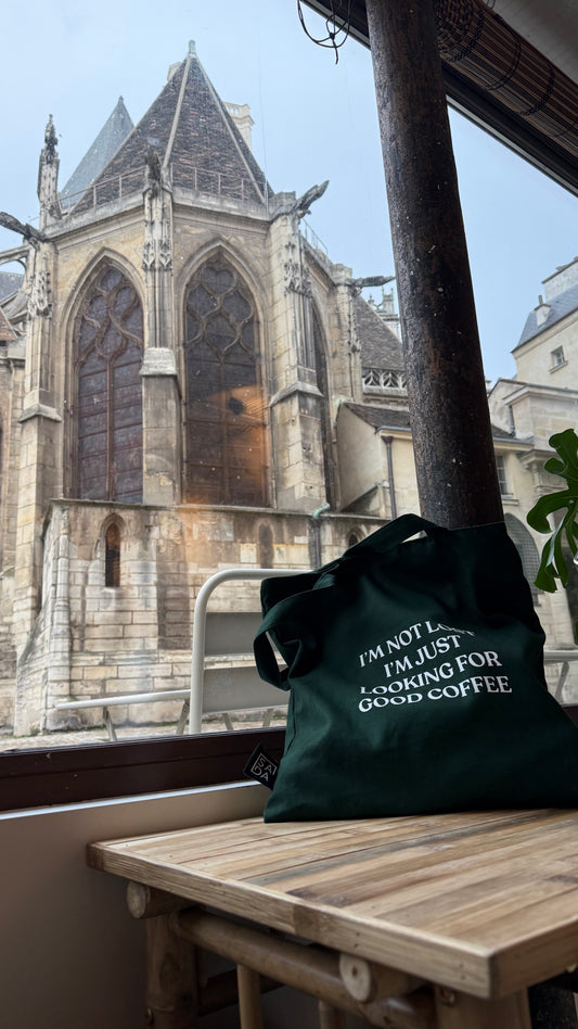 I’m not lost I’m just looking for good coffee - green tote