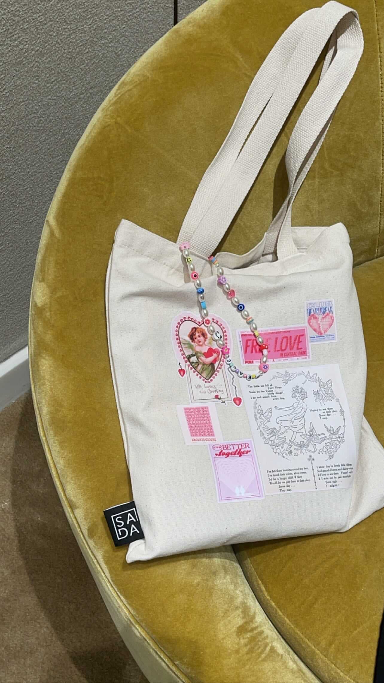 SADA printed totes (pink and others)