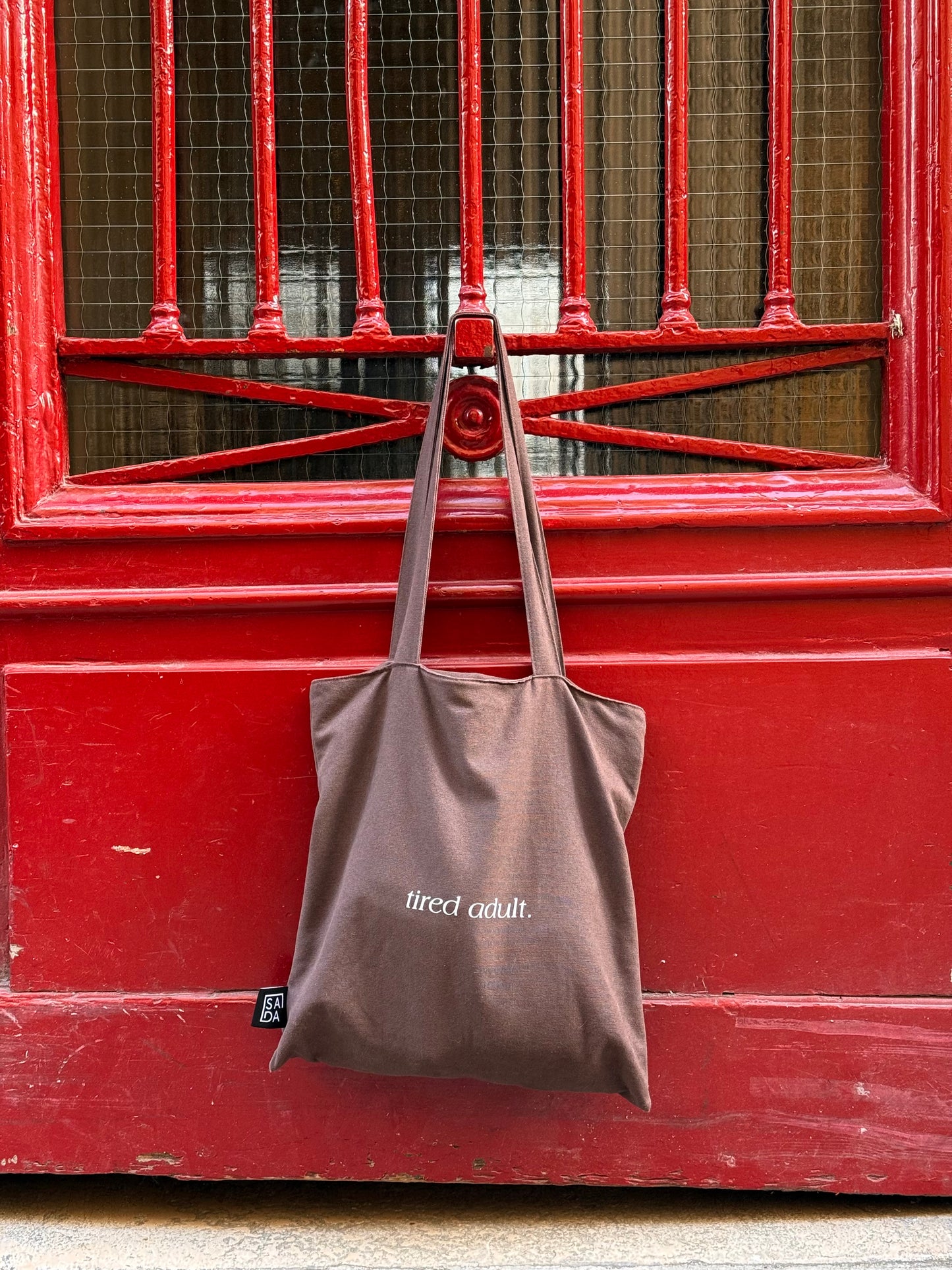 tired adult tote