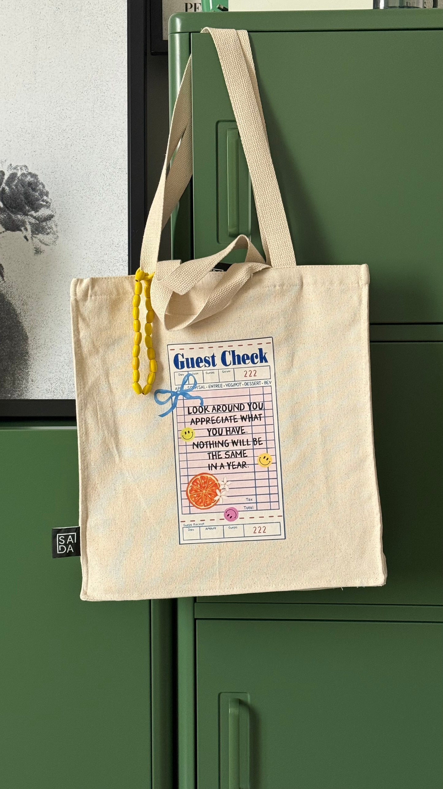 Summer check large tote zipper