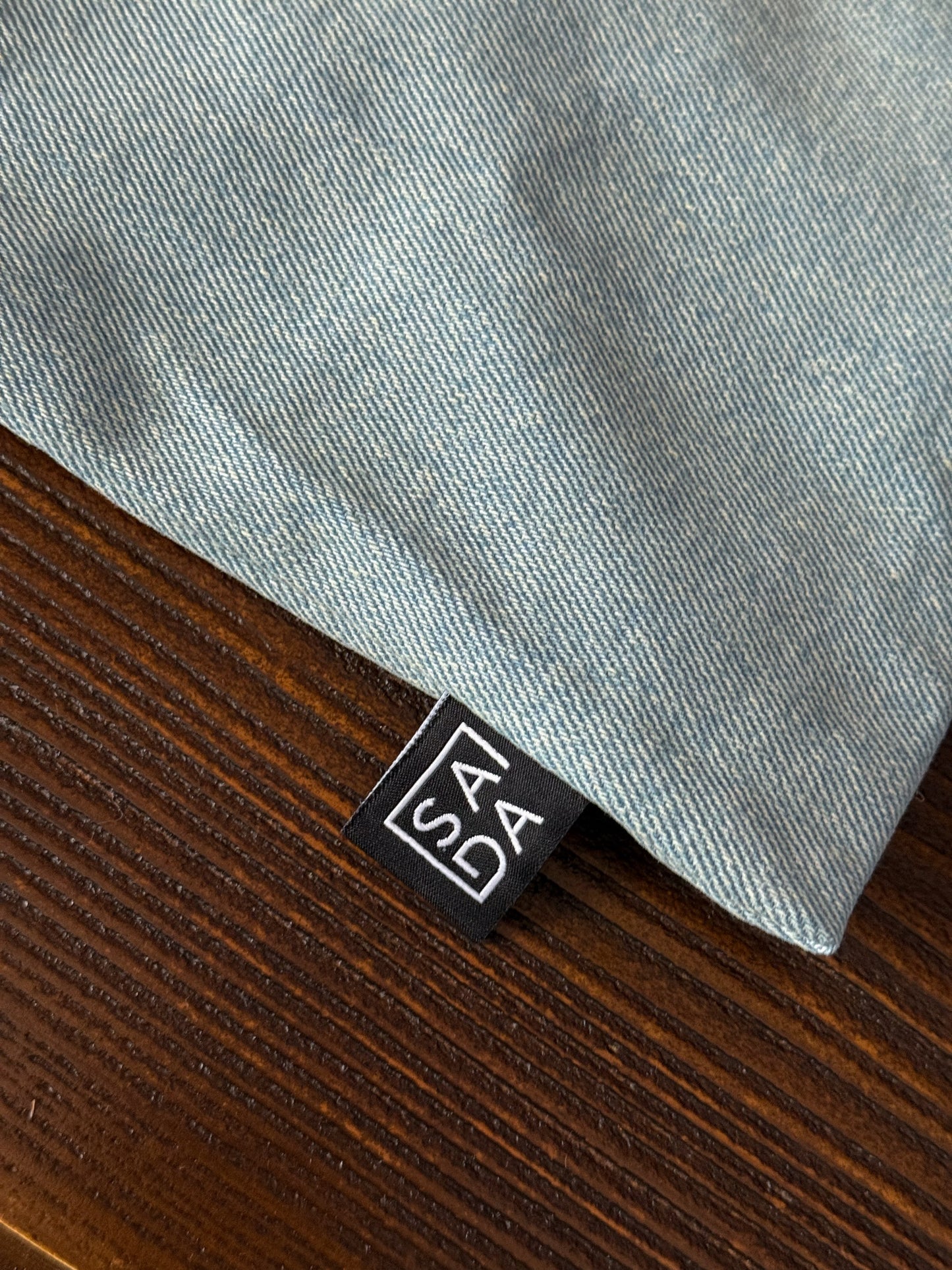 Large denim pouch