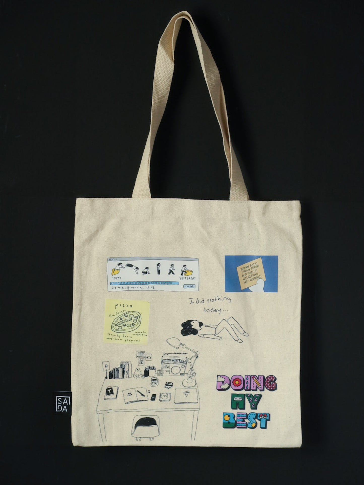SADA printed totes (pink and others)