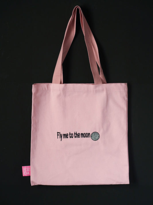 Fly me to the moon pink tote