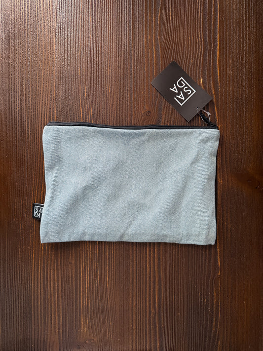 Large denim pouch