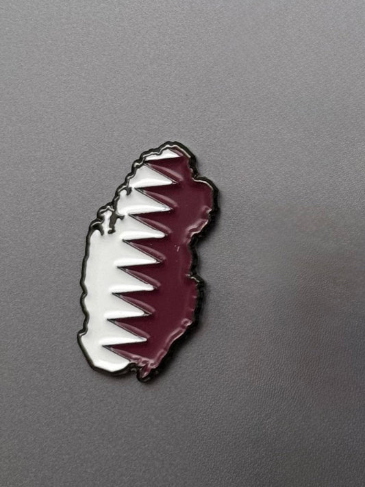 Qatar map with flag