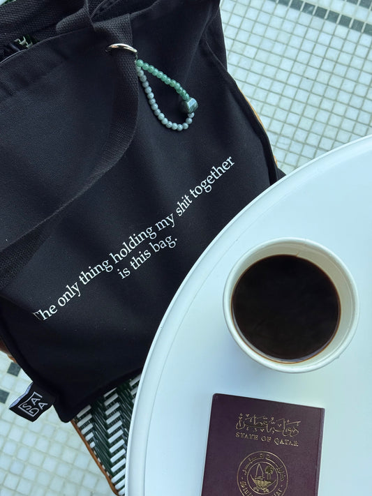 The only thing thats holding my shit together - large tote with zipper